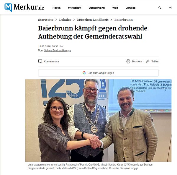 Wahl der
B�rgermeister-Stellvertreter